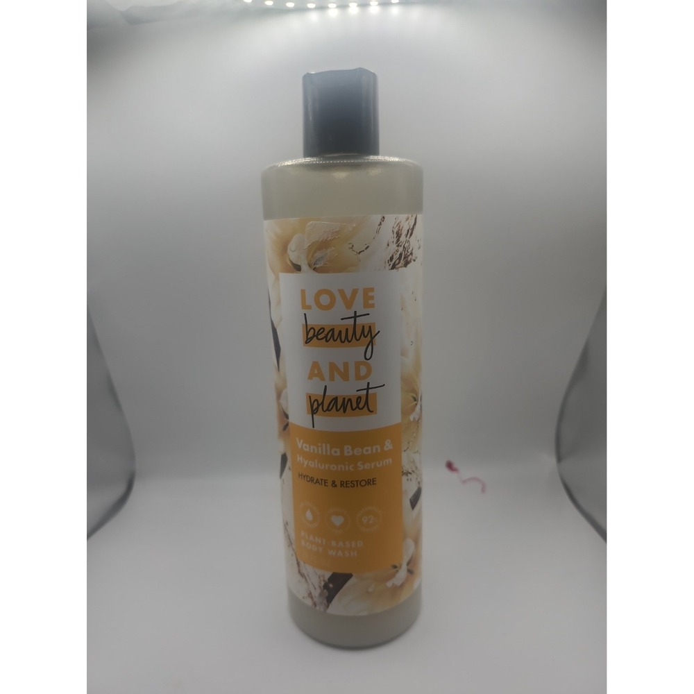 Love Beauty and Planet Vanilla Bean Hyaluronic Serum Plant Based Body Wash 20oz